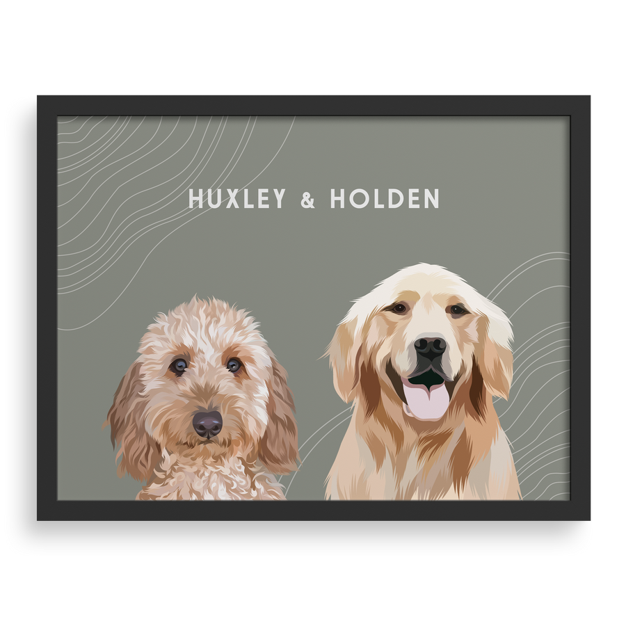 Custom Two Pet Portrait