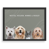 Custom Four Pet Portrait