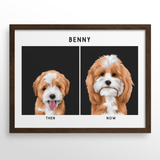 Custom Then & Now Pet Portrait