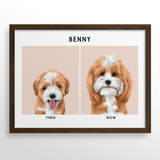 Custom Then & Now Pet Portrait