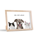 Custom Desktop Three Pet Portrait