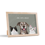 Custom Desktop Three Pet Portrait