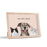 Custom Desktop Three Pet Portrait