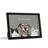 Custom Desktop Three Pet Portrait