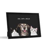 Custom Desktop Three Pet Portrait