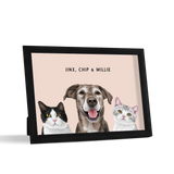 Custom Desktop Three Pet Portrait