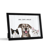 Custom Desktop Three Pet Portrait