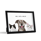 Custom Desktop Three Pet Portrait