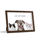 Custom Desktop Three Pet Portrait