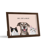 Custom Desktop Three Pet Portrait