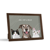 Custom Desktop Three Pet Portrait