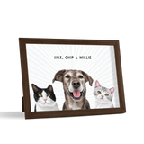 Custom Desktop Three Pet Portrait