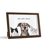 Custom Desktop Three Pet Portrait