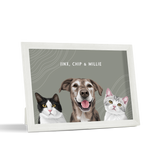 Custom Desktop Three Pet Portrait