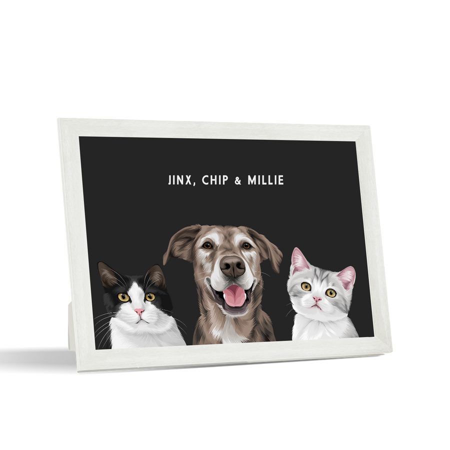 Custom Desktop Three Pet Portrait