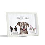 Custom Desktop Three Pet Portrait