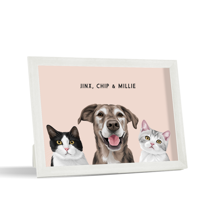 Custom Desktop Three Pet Portrait