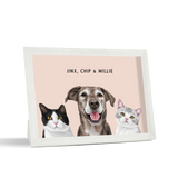 Custom Desktop Three Pet Portrait