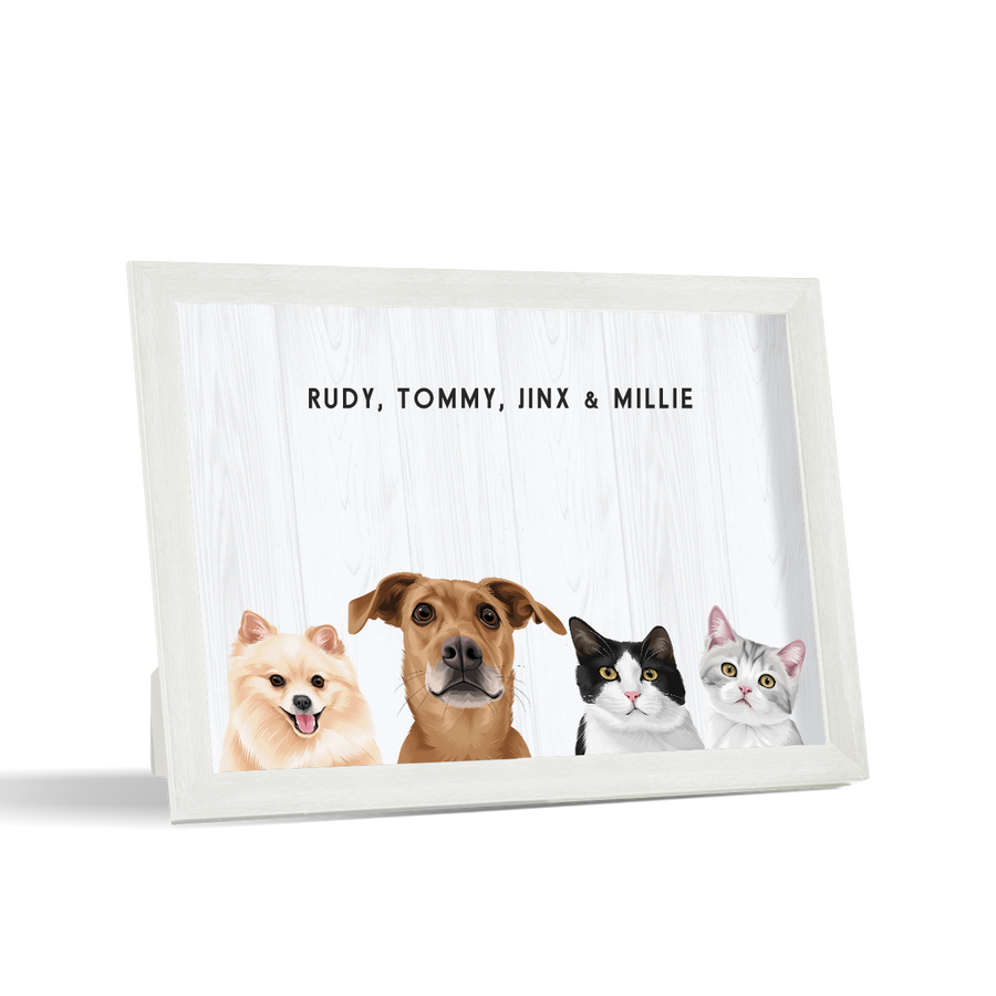 Custom Desktop Four Pet Portrait