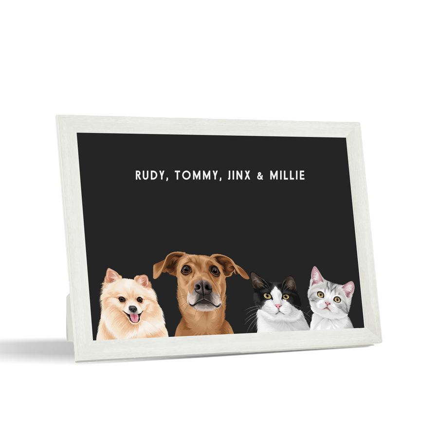 Custom Desktop Four Pet Portrait