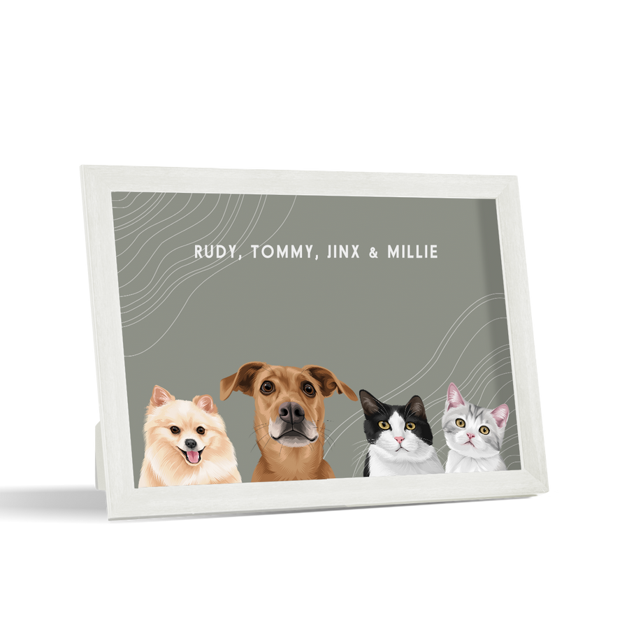 Custom Desktop Four Pet Portrait
