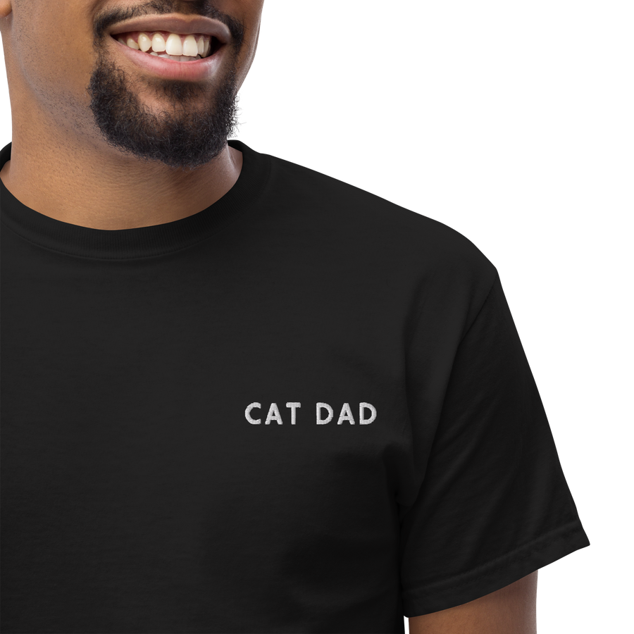 Cat Dad Embroidered T-Shirt
