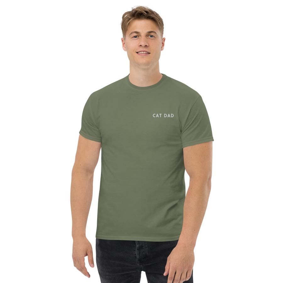 Cat Dad Embroidered T-Shirt