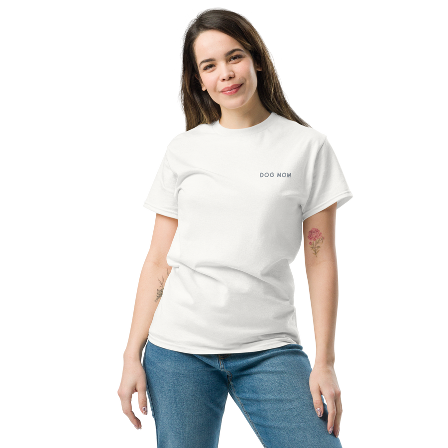 Dog Mom Embroidered T-Shirt