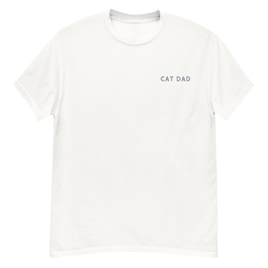 Cat Dad Embroidered T-Shirt