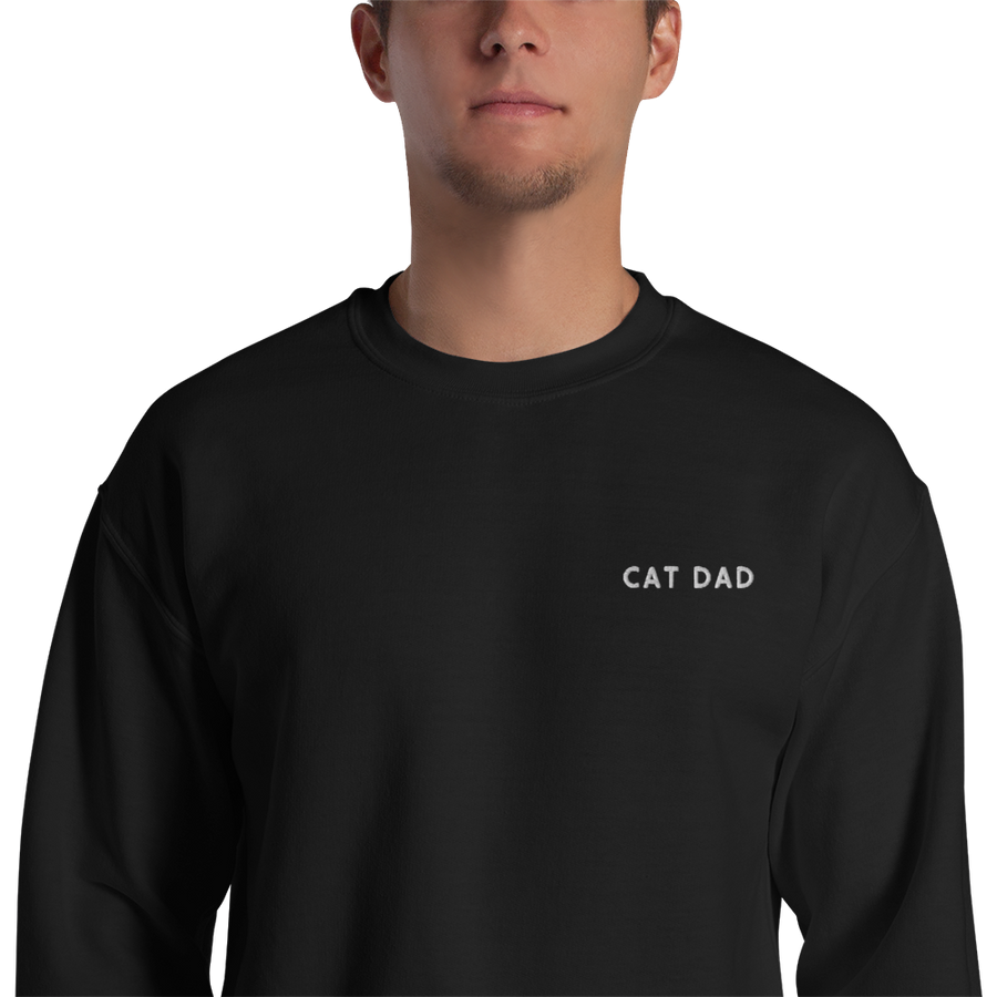 Cat Dad Embroidered Pet Crewneck