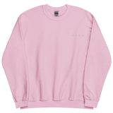dog mom crew neck sweatshirt in light pink