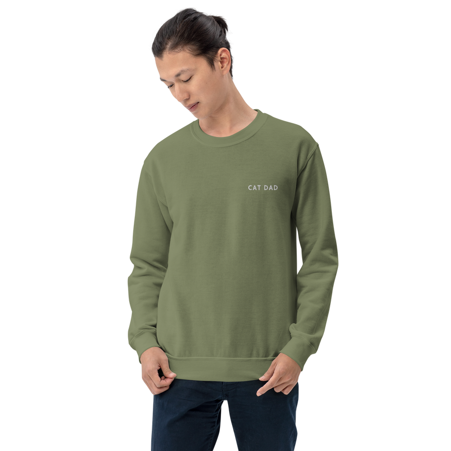 Cat Dad Embroidered Pet Crewneck