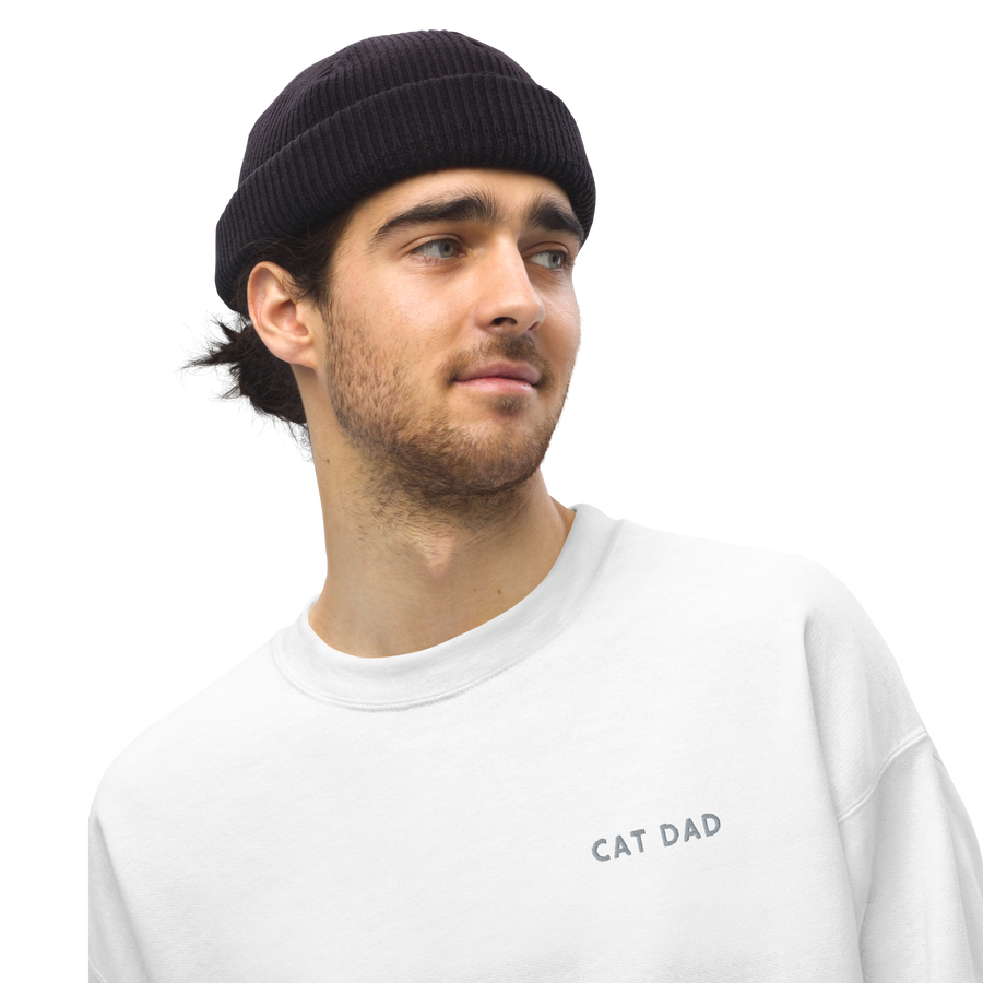 Cat Dad Embroidered Pet Crewneck
