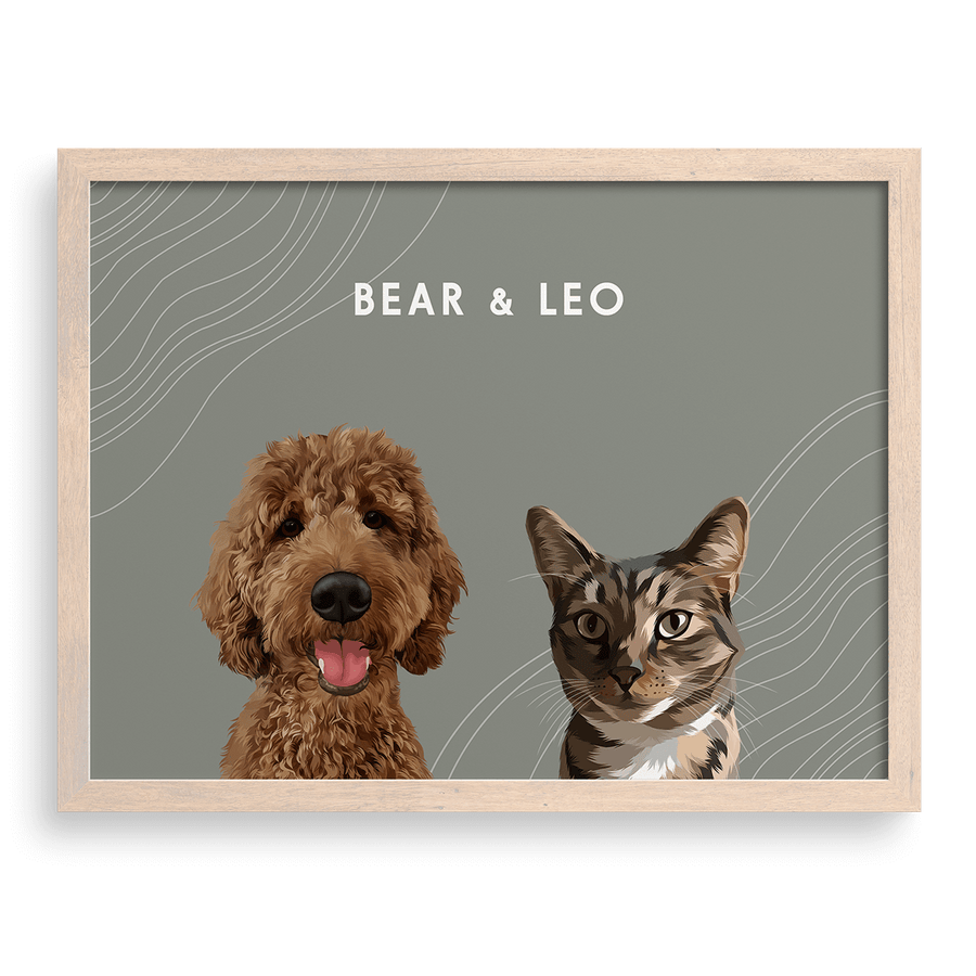 Custom Two Pet Portrait