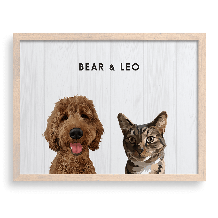 Custom Two Pet Portrait