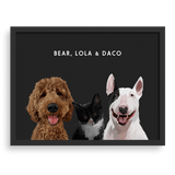 Custom Three Pet Portrait