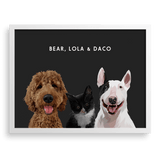 Custom Three Pet Portrait