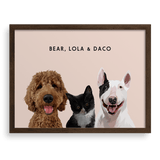 Custom Three Pet Portrait