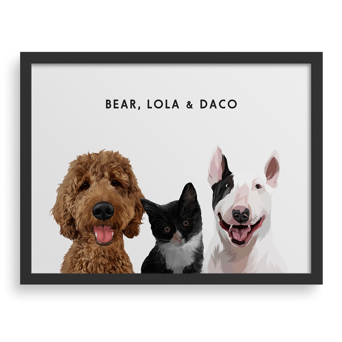 Custom Three Pet Portrait West & Willow