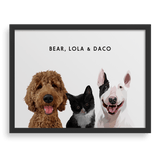 Custom Three Pet Portrait