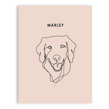 Custom One Pet Line Drawing Portrait