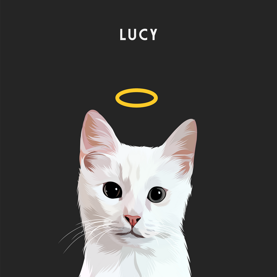 Custom Memorial Pet Portrait w/ Halo