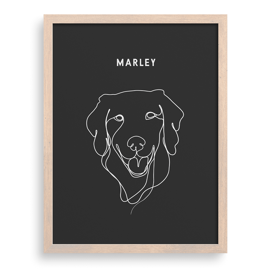 Custom One Pet Line Drawing Portrait