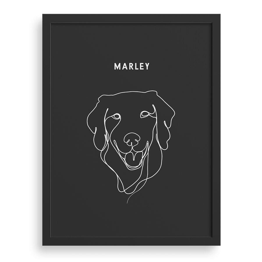 Custom One Pet Line Drawing Portrait