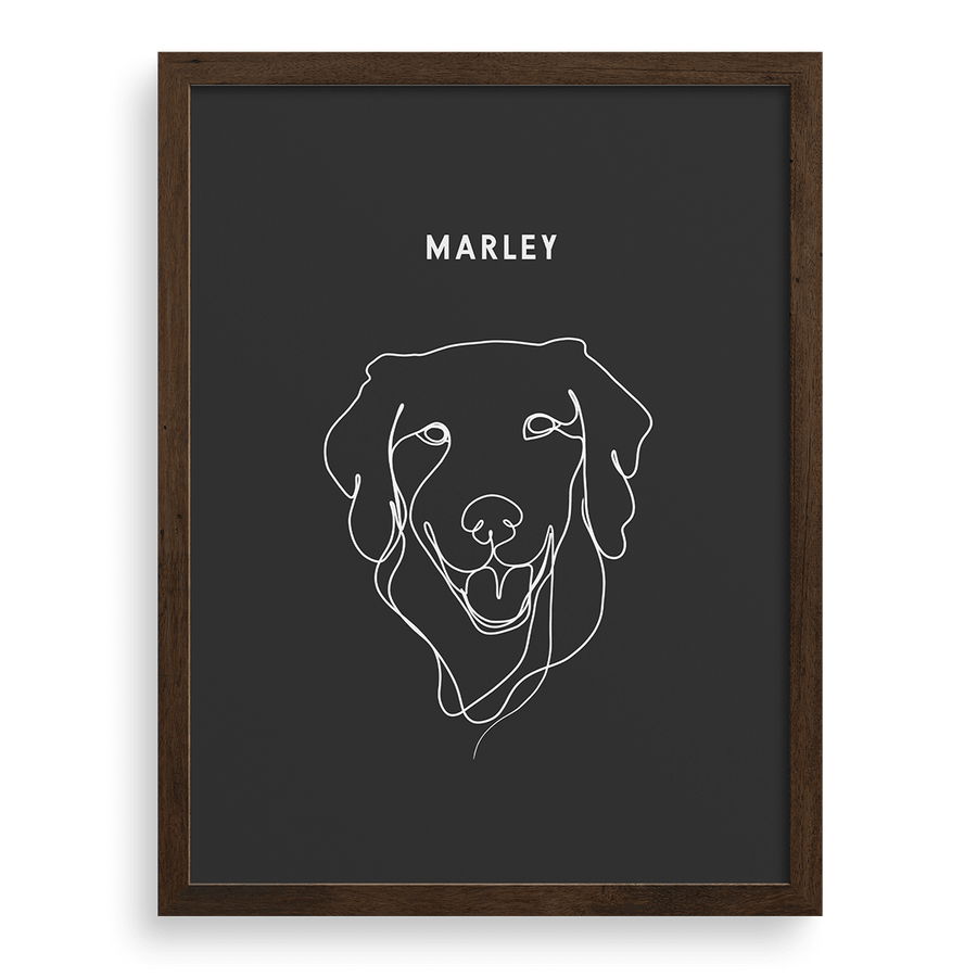 Custom One Pet Line Drawing Portrait