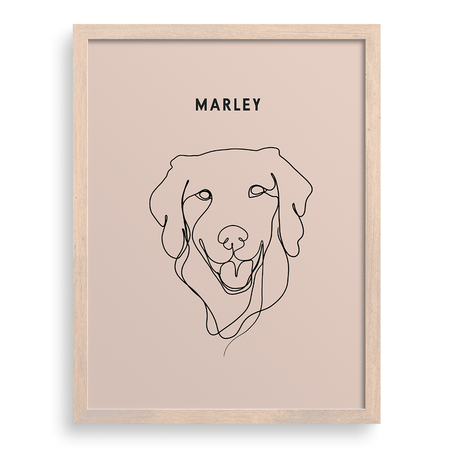 Custom One Pet Line Drawing Portrait