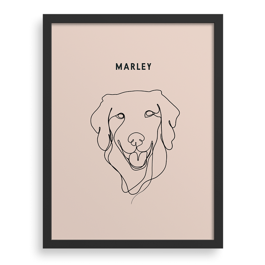 Custom One Pet Line Drawing Portrait