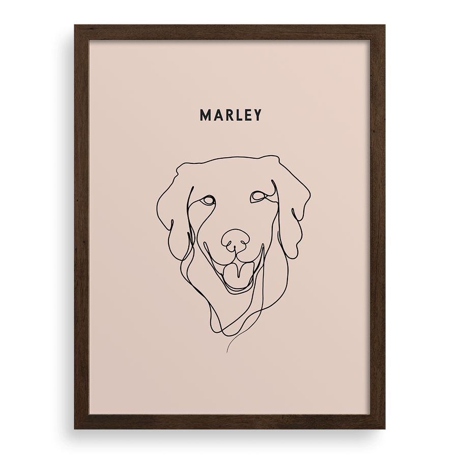 Custom One Pet Line Drawing Portrait