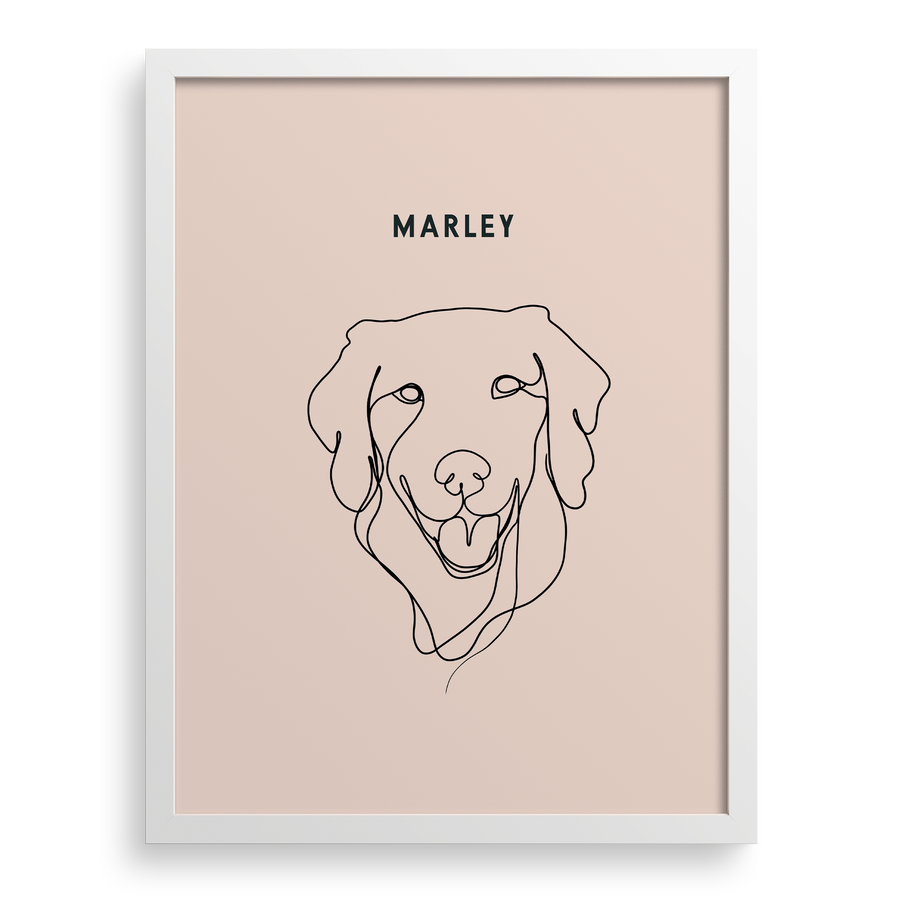 Custom One Pet Line Drawing Portrait