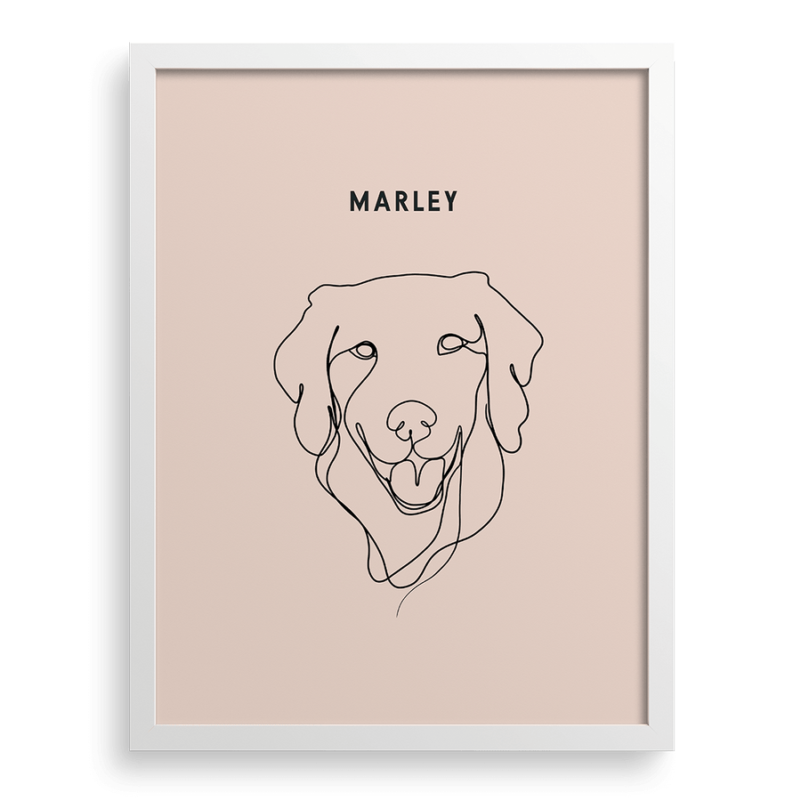 Custom One Pet Line Drawing Portrait